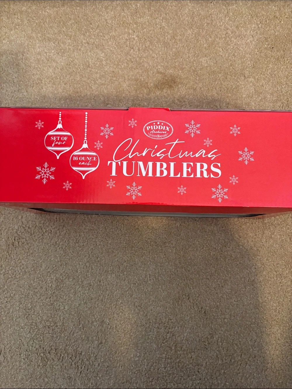 Piddix Set of 4 Christmas Tumblers